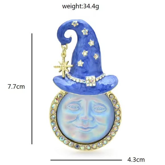 Blue Moon Wizard Brooch - Picture 11 of 11
